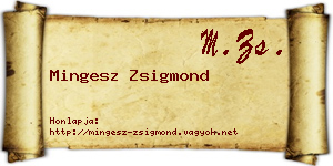 Mingesz Zsigmond névjegykártya