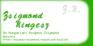 zsigmond mingesz business card